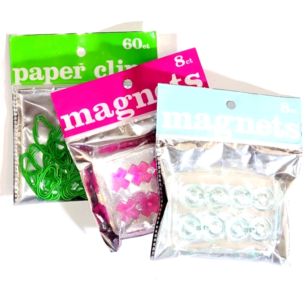 New Funky Magnets & Paper Clips, X & O Magnets & Conversation Bubble Paper Clips